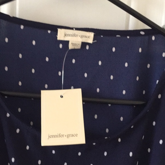 Navy and white dot top! - Picture 2 of 5